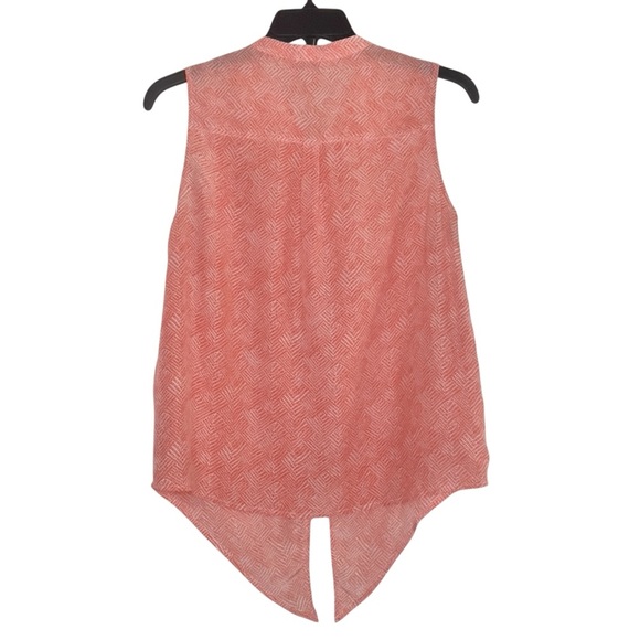 Joie Edalette Silk Tie Front Sleeveless Button Up Tank Orange Size S - Picture 5 of 10